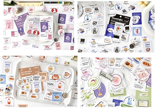 Miniatura 9 de MAFELOE Calcomanías para álbumes de recortes, 40 unidades cada una para botellas de agua de bala basura para laptop, calcomanías estéticas de papel