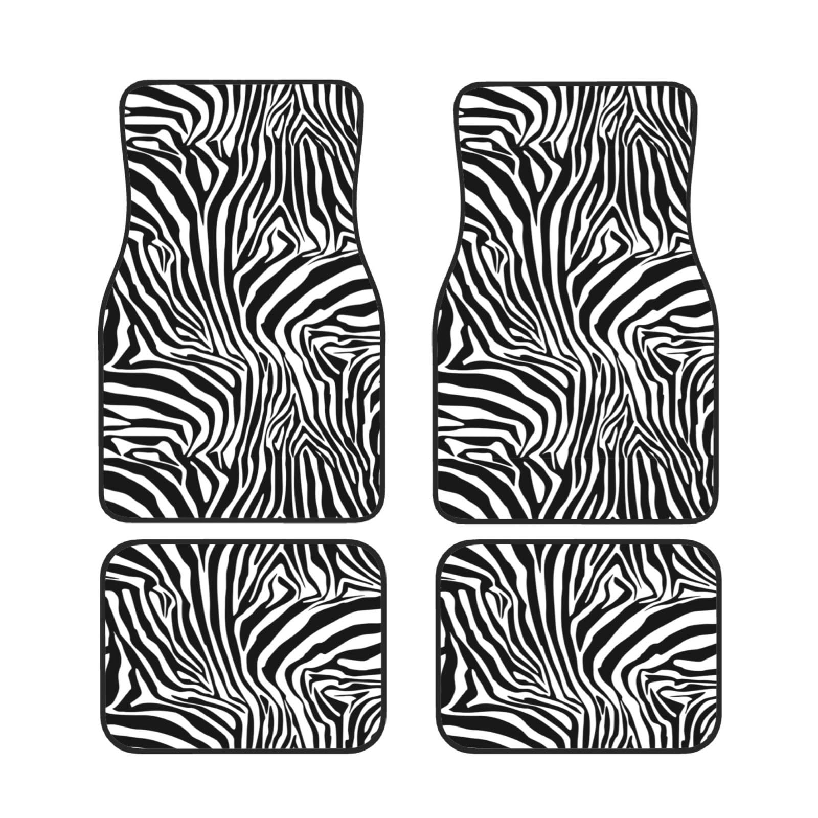 Alfombrillas para coche con patrón de cebra y acabado textil de neopreno premium 7