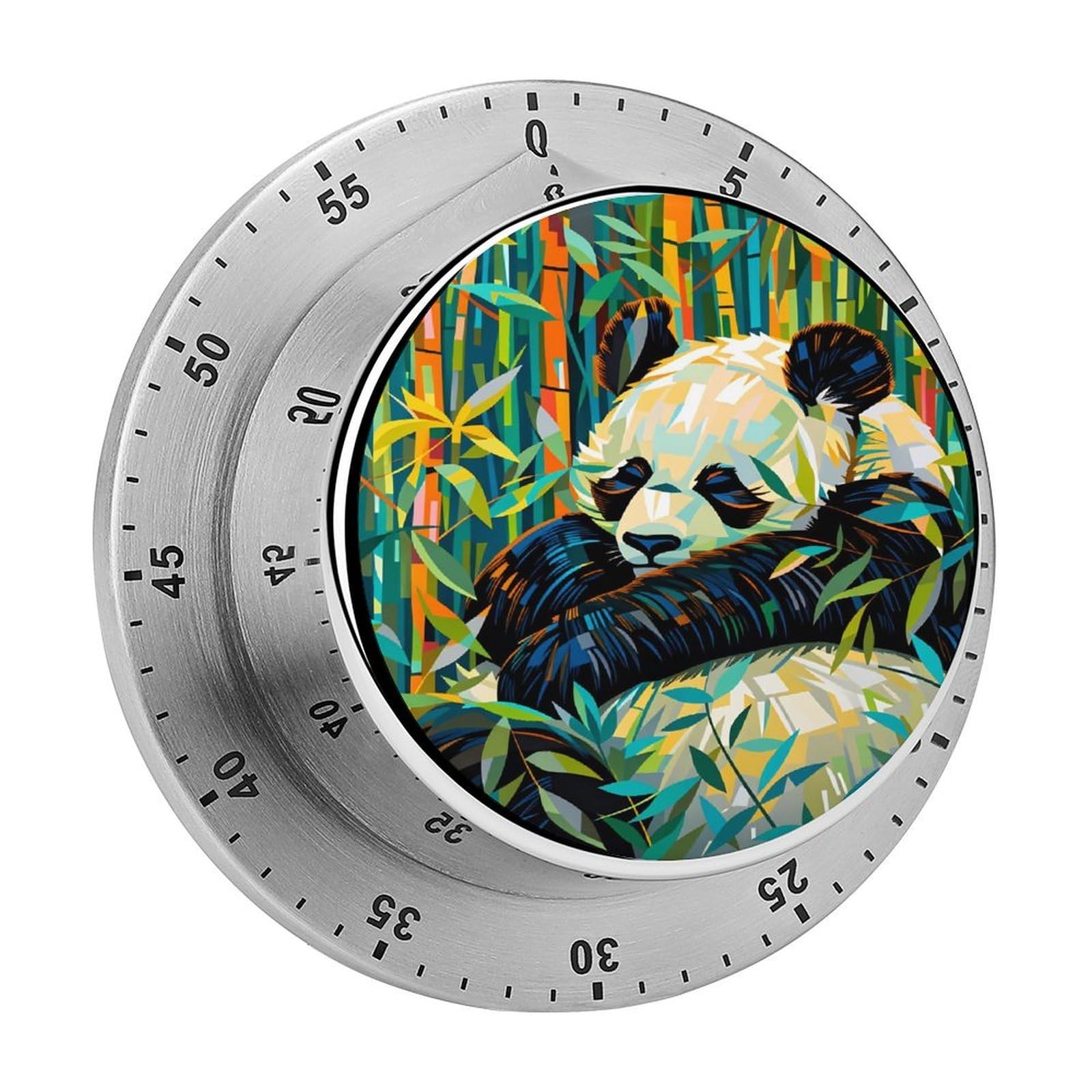 Cute Panda 60 Minute Wind Up Timer,Visual Mechanical Magnetic Timer with Loud Alarm for Kitchen