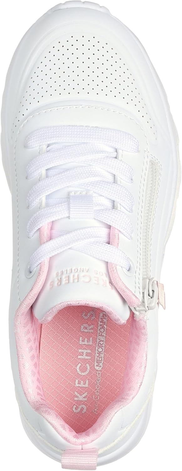 Skechers Kids Girls Uno Lite - Easy Zip Sneaker, White, 12 Little Kid - Image 5