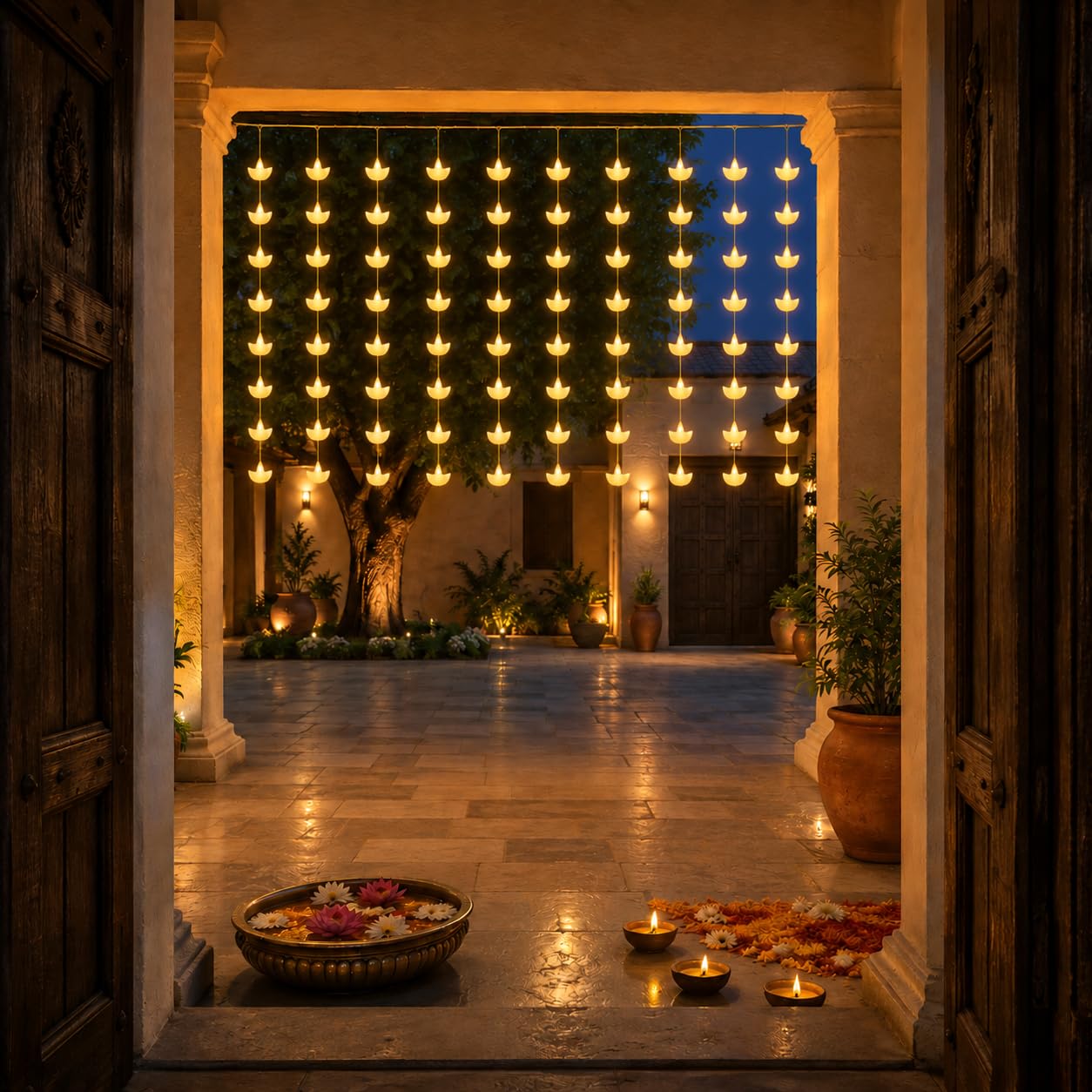 Diya Fairy Lights - 80 LED String Lights -9