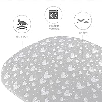 Vista 2 de Sábanas ajustadas de cuna compatibles con Graco Sense2Snooze, 2 unidades, 100% algodón de punto jersey, transpirables y súper suaves, estampado gris