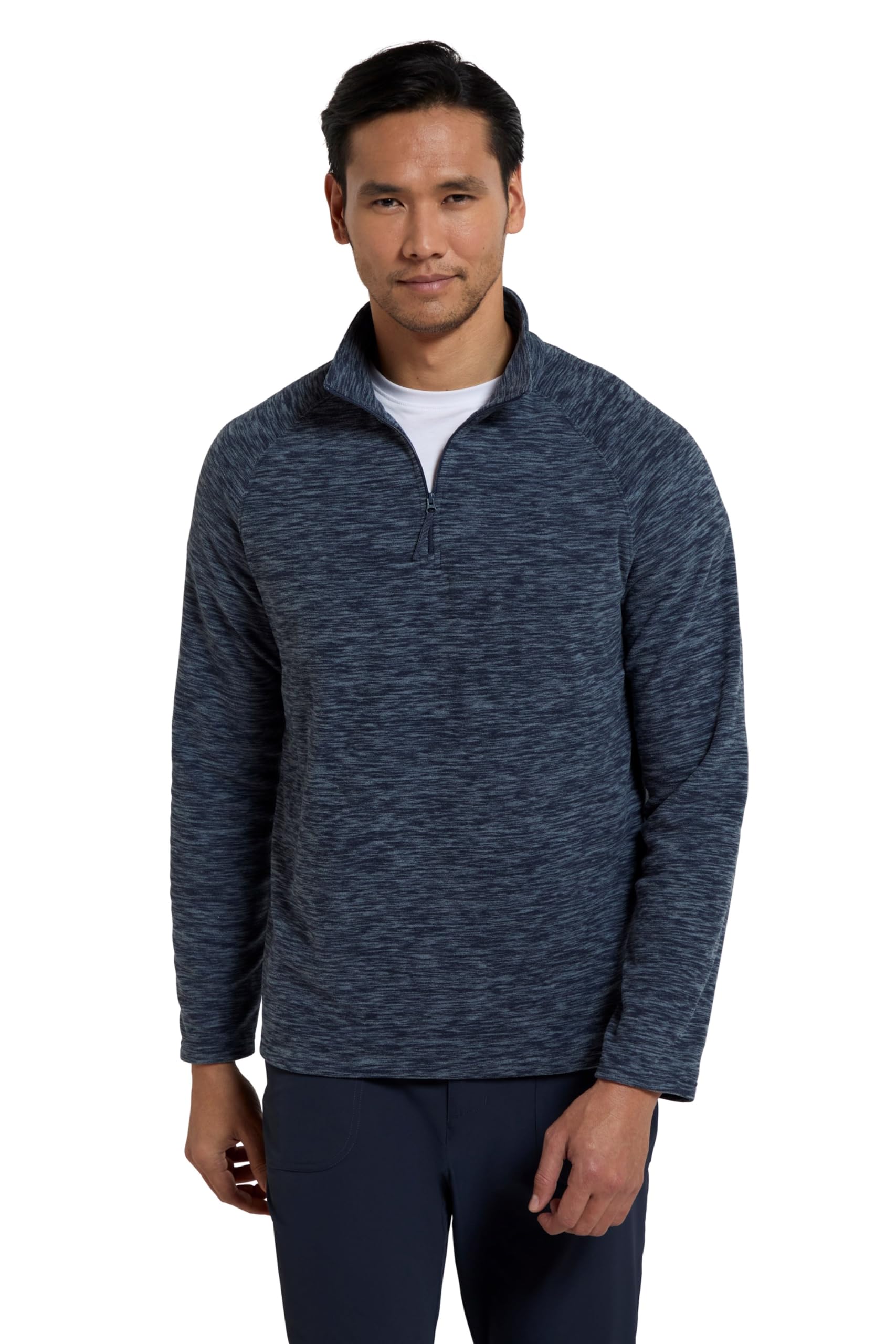 Mountain Warehouse Men's Navy Snowdon Ii Fleece - Antipill Microfleece, Quick Drying Pullover - Travel 2XL