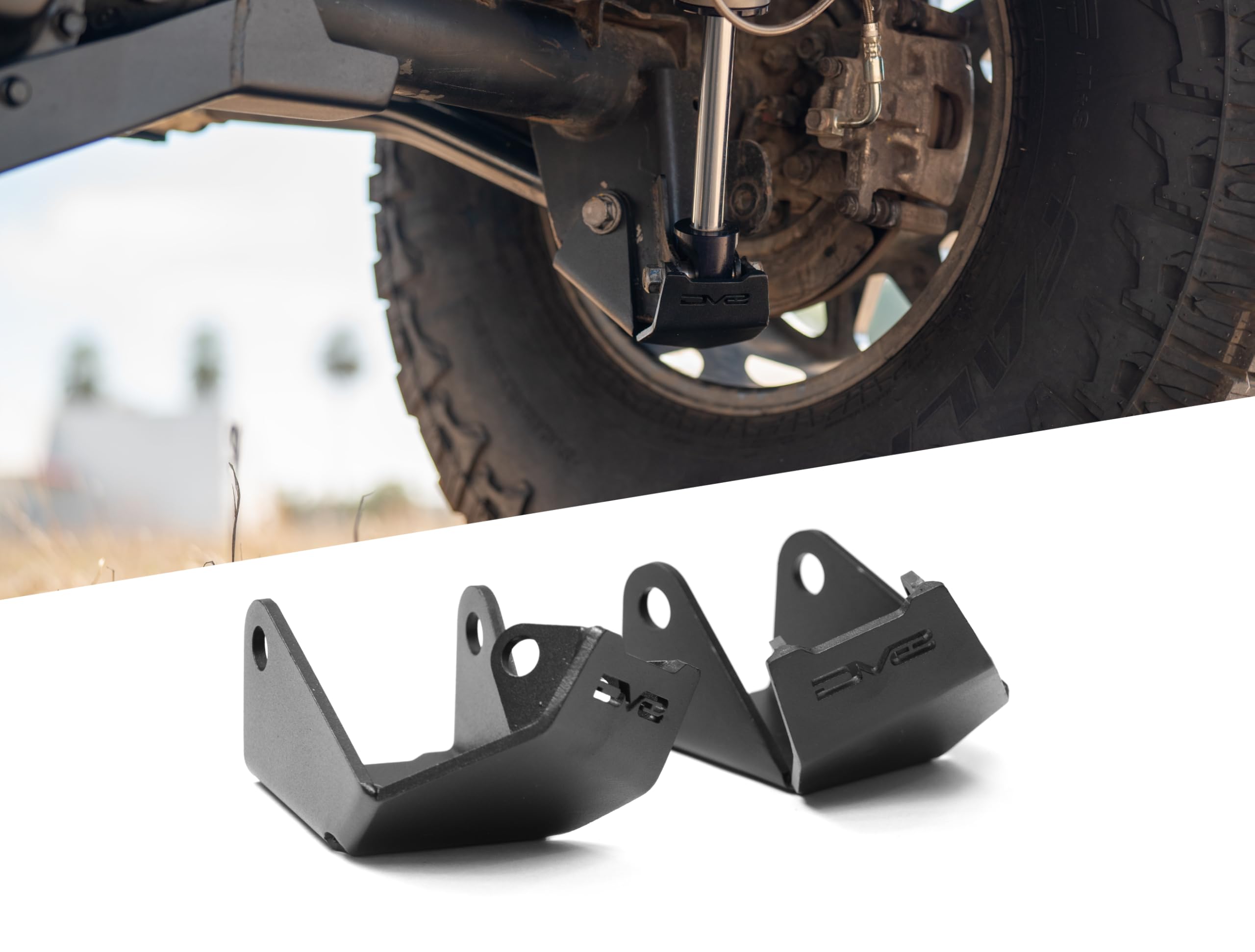 DV8 Offroad Rear Shock & Link Skid Plates for 2007-2018 Jeep Wrangler JK | Protects Your Links & Shocks When Off-Road | Durable Single-Piece Design | Works w/Factory & Most Aftermarket Shocks | Steel