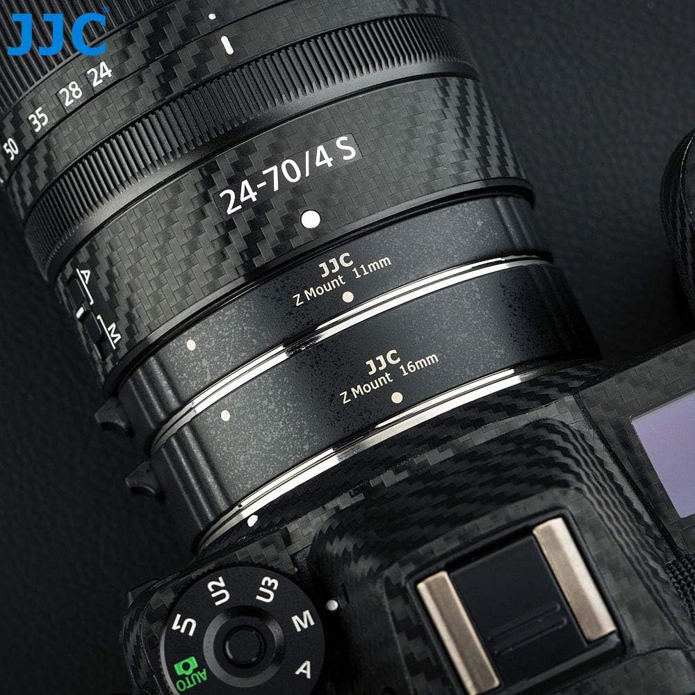 JJC 11mm/16mm Sets Metal Tubo de Extensión TTL Enfoque Automático AF para Nikon Z Mount ZR Z9 Z8 Z7, Z7II, Z6, Z6II, Z5, Z50 Z30 Zf Zfc Cámara Digital y Lentes Z Mount
