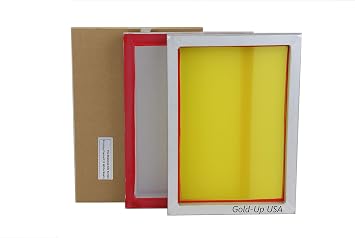 GoldUpUSAInc Aluminum Screen Printing Screens, Size 9 x 14 Inch Pre-stretched Silk Screen Frame 180 White Mesh