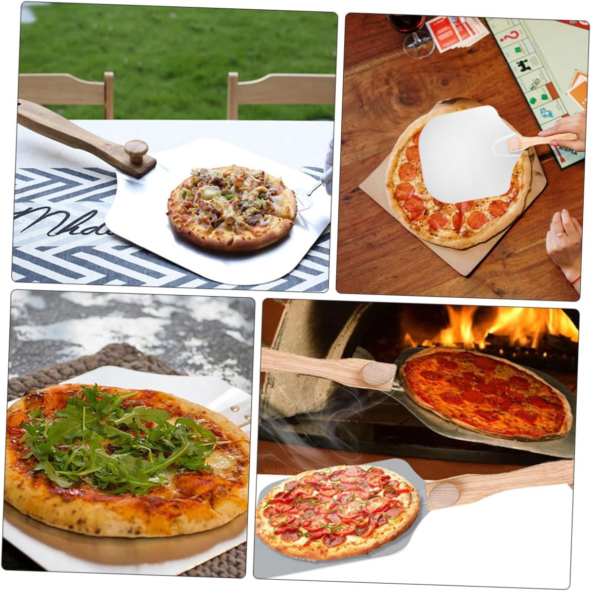 Unomor Folding Aluminum Pizza Peel Paddle Baking Pizza Transfer Spatula with Storage Box for Home and Restaurant Use Random Color