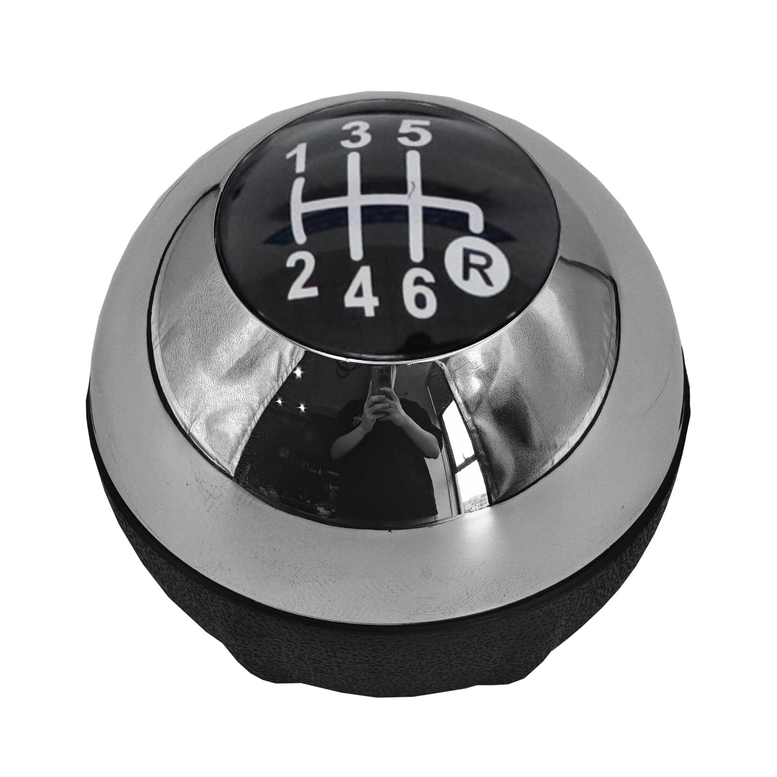 Fouedy 5/6 Speed Manual Gear Shift Knob Head Ball Chrome for Fiat 500 2012-2018 (6 Speed)
