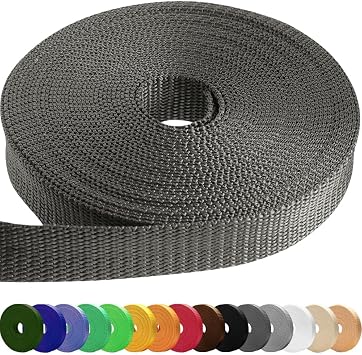 TECEUM Webbing Strap, 3/4" to 2", 10-50 Yds, Multi-Color Heavy Duty Tape | Polypropylene waterproof flat rope for outdoor DIY, sewing, camping, EDC gear, backpack repair and pet dog leashes.