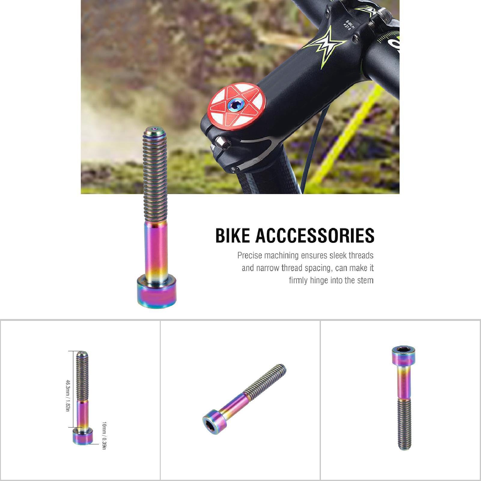 Keenso Tornillos de Bicicleta, Tornillos Rosca Universal de Titanio M6 30/35/40/50 Accesorio de Bici(M6x40-Vistoso)