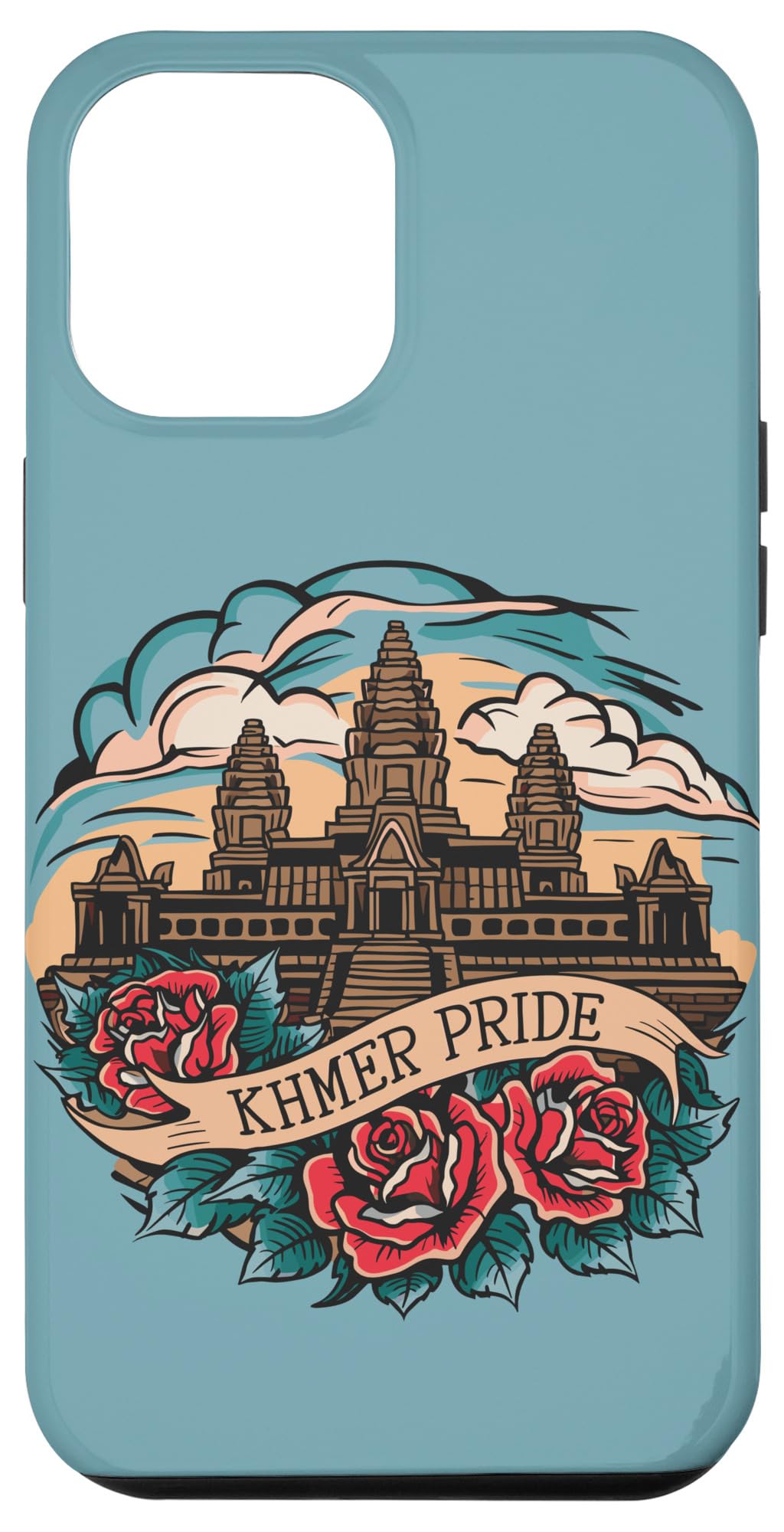 Cool Tattoo Inspired Cambodian Khmer Art Angkor Wat Case for iPhone 14 Pro Max