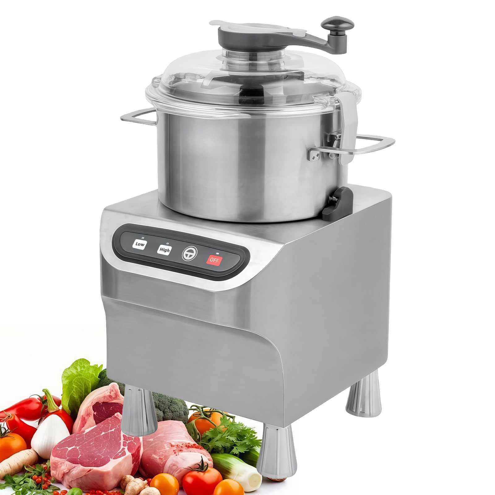 1500 W komercyjny robot kuchenny, elektryczny blender do warzyw, maszynka do mielenia mięsa, z ostrzami ze stali nierdzewnej w kształcie litery S, do mięsa, warzyw, orzechów, zbóż, sosów 5L