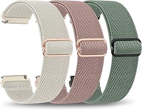 Lot de 3 Bracelet pour Garmin Venu 2S/Venu 3S/Vivomove 3S/Vivoactive 4S Femme, 18mm Bracelets de Remplacement en Nylon pour Garmin Montre 18mm/Forerunner 255S 265S