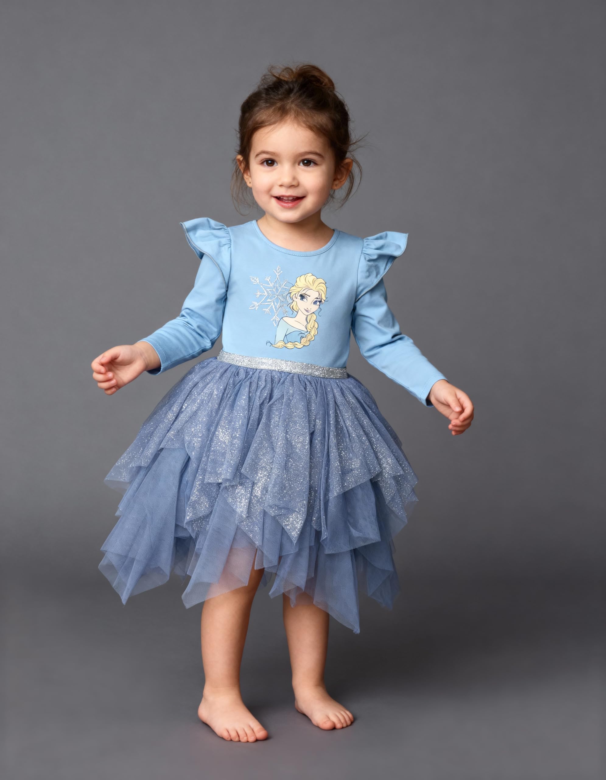 Disney Prinzessin Dress Up to Play für Mädchen Langarm Tutu & Sparkle Tüllrock Prinzessin Elsa Frozen