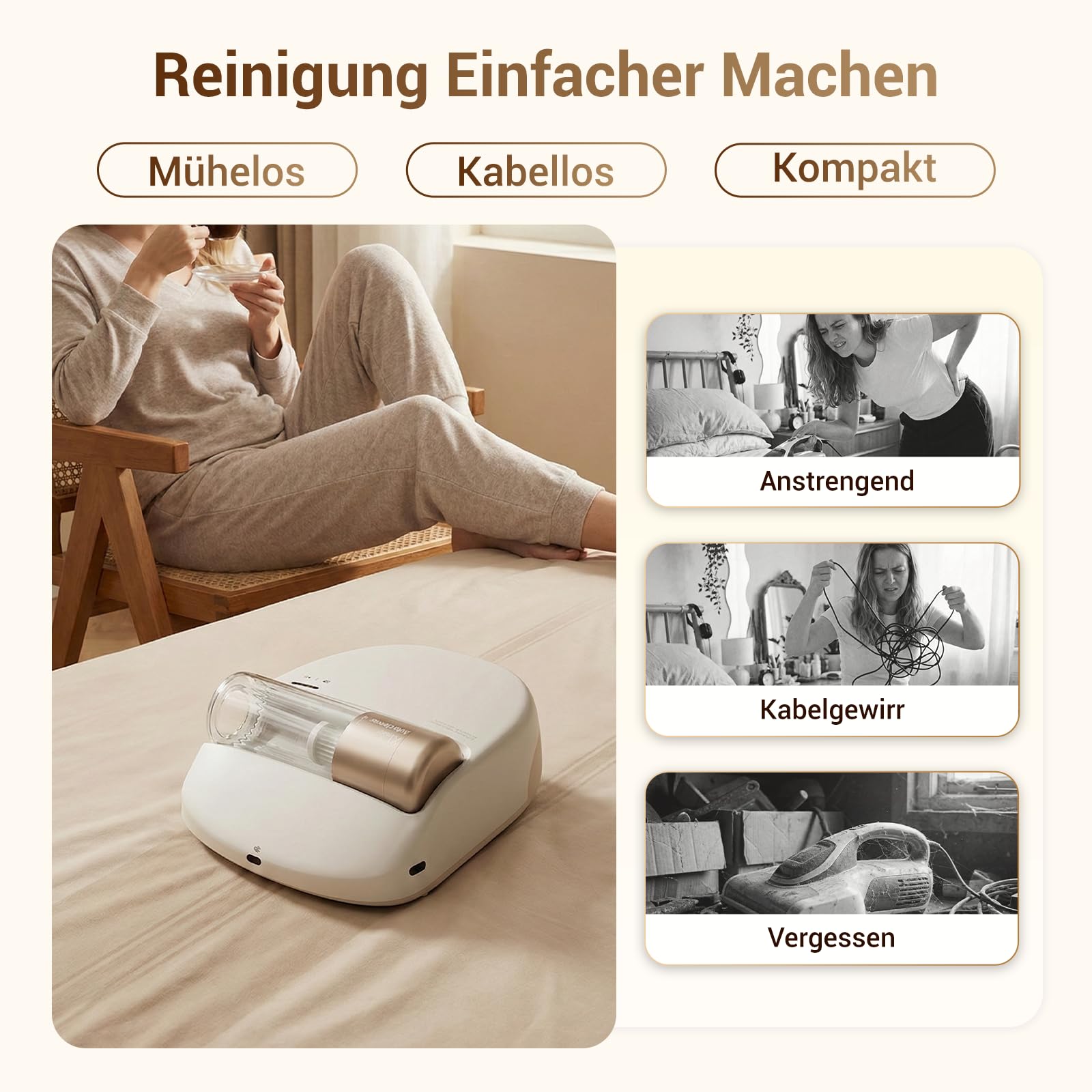 CREATULIZE X1 Roboter Milbensauger für Matratzen mit UV-C Licht,HEPA-Filter