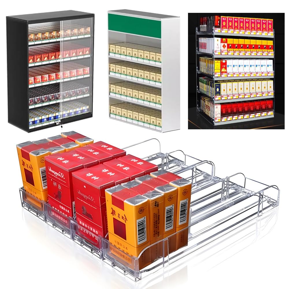 Generico Espositore Automatico per Sigarette in Acrilico, spingi-Sigarette Versatili per scaffali di Negozi, Soluzione espositiva Multi-Combinazione per Punti Vendita, migliora la visibilità e l'orga