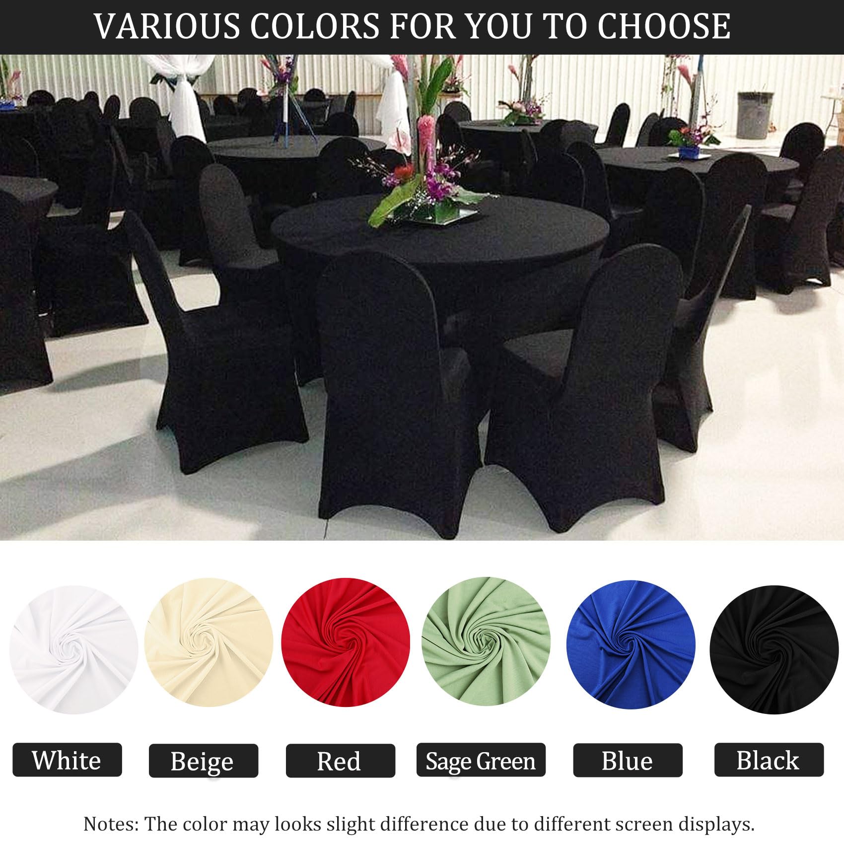 Lann's Linens Nappe Ronde En Spandex, Housse De Table Extensible Lnns1103