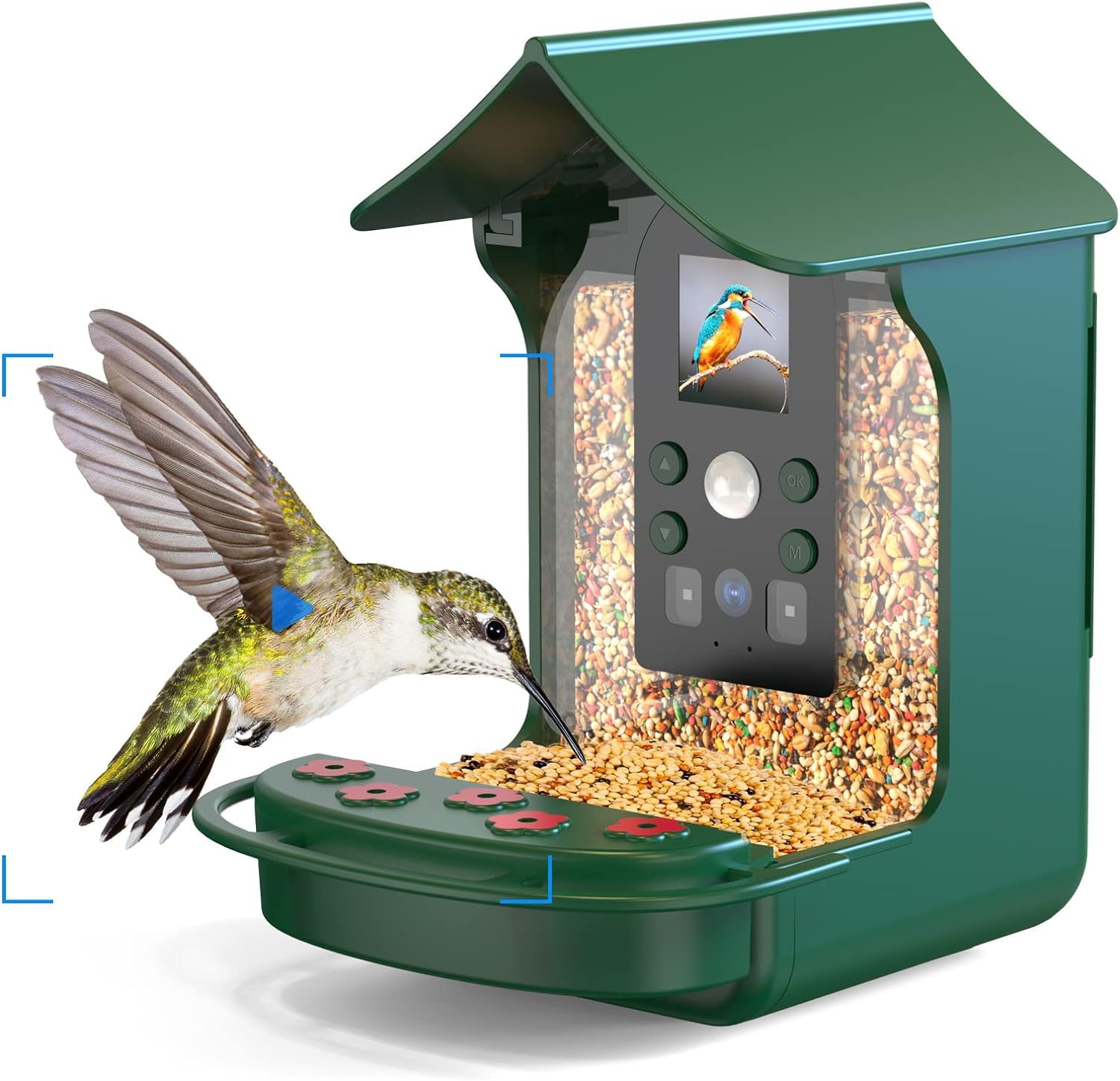 Cozion Pajarera con cámara - 1080P HD Comedero para pájaros con cámara de vídeo, grabación automática, cámara de visión nocturna, alimentador de pájaros para jardín al aire libre