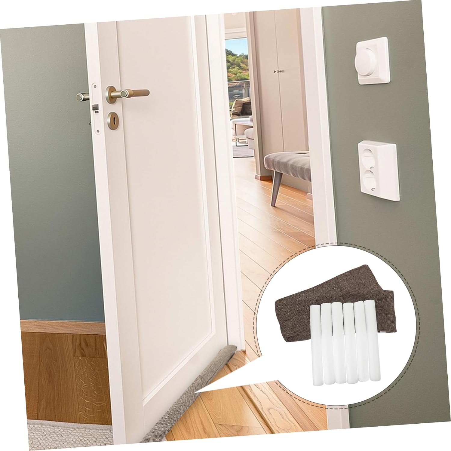 Oxford Fabric Soundproof Door Draft Stopper Windproof Dustproof Barrier Under Door Seal for Home Bedroom