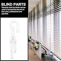 Vista 5 de DOITOOL 6 piezas de herramientas para la punta de la vara inclinable de la ventana, accesorios horizontales blancos, ganchos de cortina
