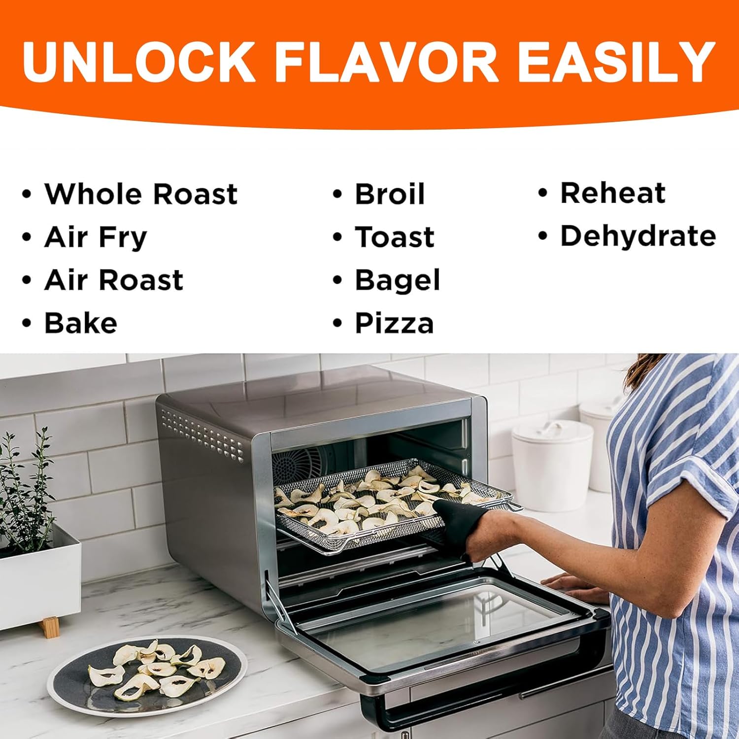 Air Fryer Basket for Ninja, Original Replacement Tray for Ninja Air Fryer & Toaster Oven, Accessories for Ninja Foodi DT201, DT251, 10-in-1 Smart XL, Stainless Steel Mesh Basket