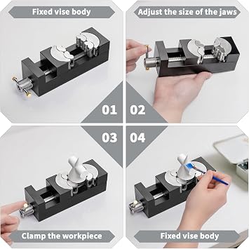 WhiteRhino Mini Bench Clamp, Mini Bench Flat Table Vice Self-AdjustingDrill Press Vice for DIY Aerospace-Grade Aluminum Alloy&Precision CNC Machined Crafts,Jewelry Making,Modeling,DIY,Repairs