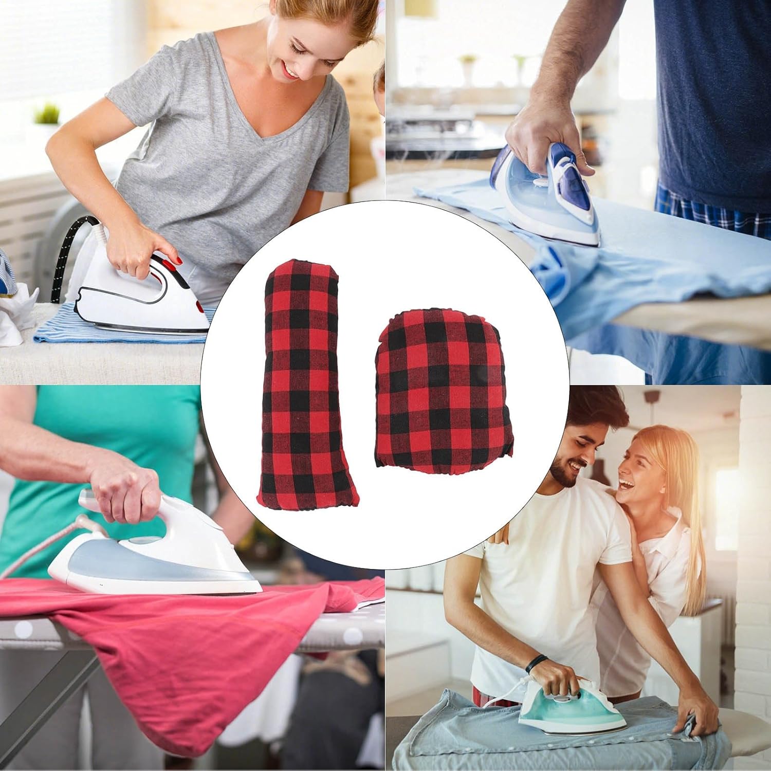 2 Pack Tailors Ham and Seam Roll Set, Tailor Ham Pressing Tool, Cotton and Cloth Ironing Accessories, for Steam Ironing and Wrinkle Prevention