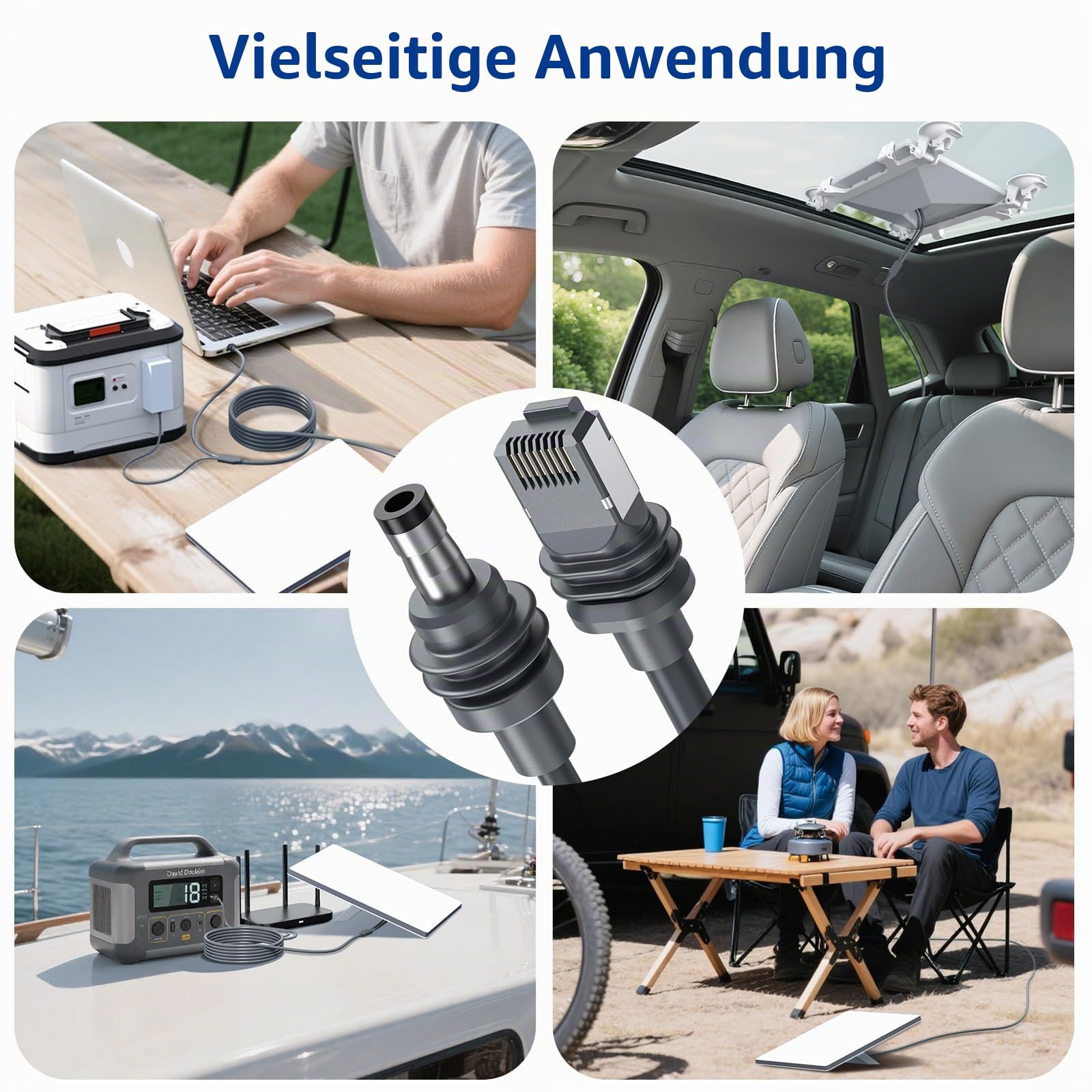 für Starlink Mini Cable 10M - DC/RJ45-auf-DC-/RJ45-Kabel, mit DC auf USB-C-Adapter, wasserdichte Ersatz-Verlängerung, für Starlink-Mini-Stromkabel-Zubehör