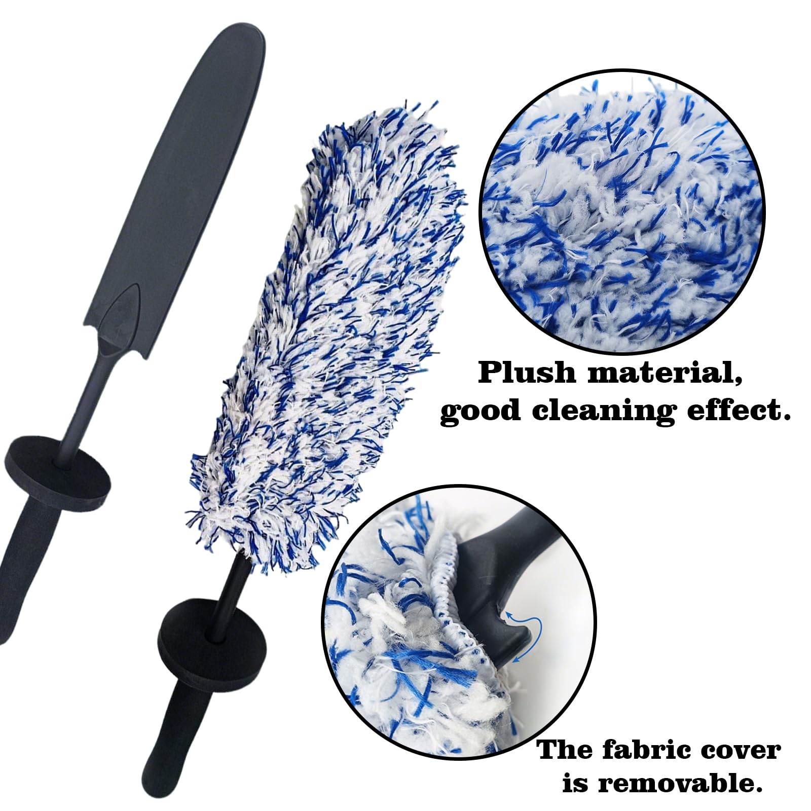 2PCS Brosse pour Jantes en Microfibre, Brosse Jantes Voiture, pour Un Nettoyage en Douceur Jusque dans Le Fond de la Jante