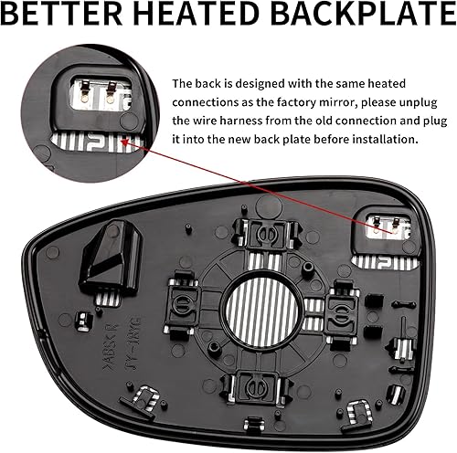 Miniatura 4 de LOIYLLEN Espejo lateral del pasajero de repuesto para Honda Accord 2018 2019 2020 2021 2022  Espejo lateral derecho, espejo retrovisor de vidrio con