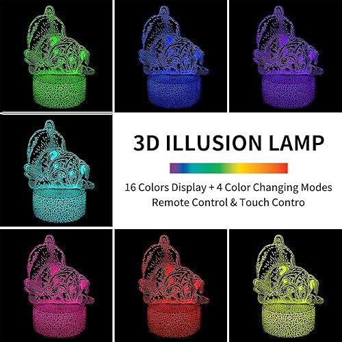 Miniatura 2 de Luz nocturna de ilusión 3D para perros, lámpara de escritorio LED de animales, 7 colores cambiantes, control táctil y control remoto, regalos de