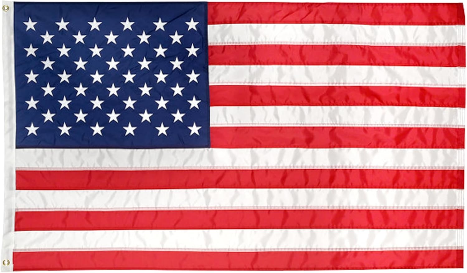 Super Tough 4Ft x 6Ft American Flag - Heavy Duty Nylon USA Flag with Embroidered Stars and Sewn Stripes Suitable for Outdoors - Red/White/Blue