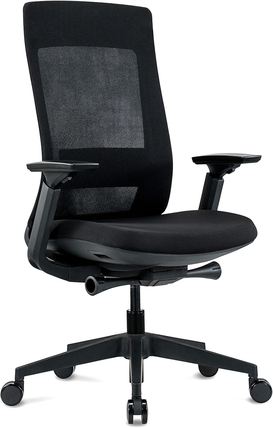 Ergohuman Elevate Black Mesh Back with Black Fabric Seat, Weight Balance, Tilt and Height Adjustment, Office Desk Chair (Black Frame)