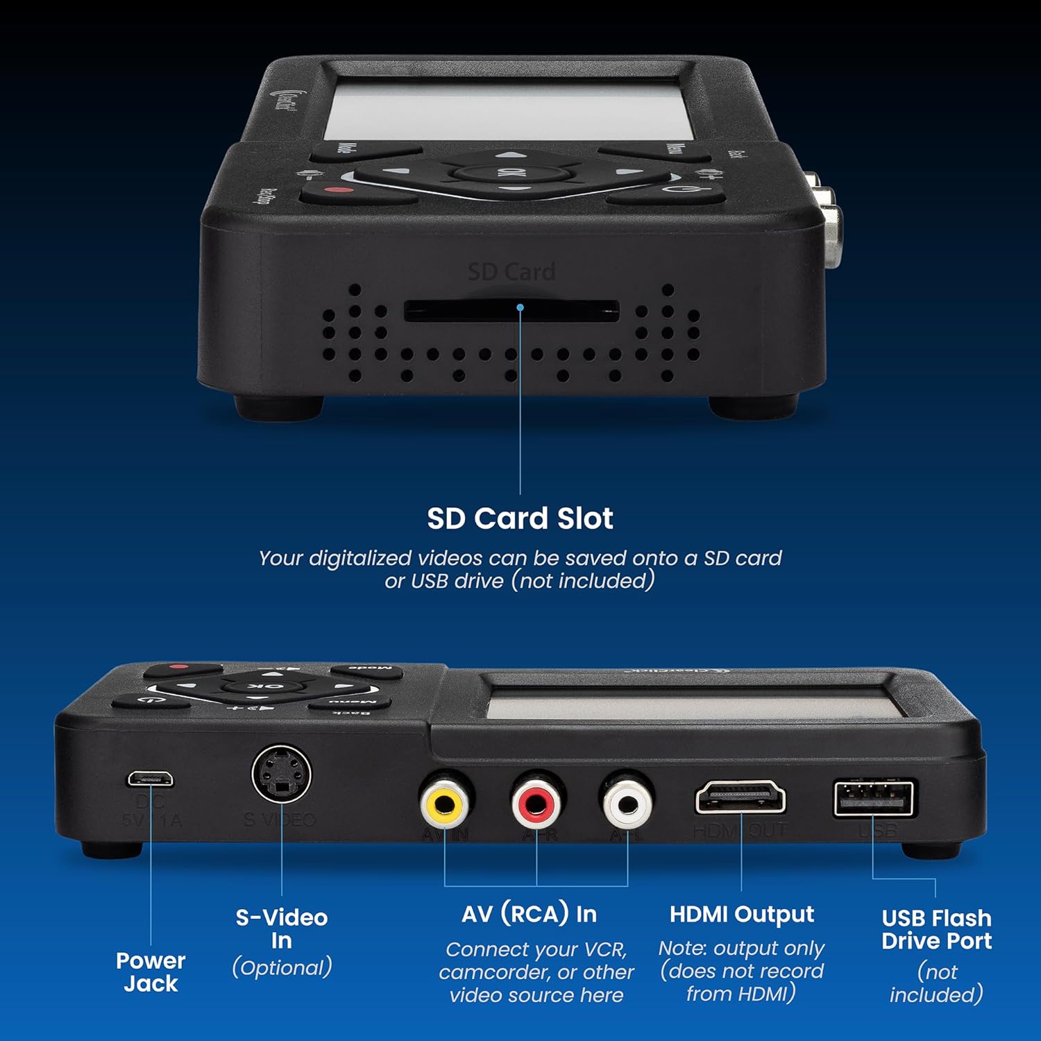 ClearClick Video to Digital Converter 2.0 (Second Generation) - Record Video from VCR's, VHS Tapes, AV, RCA, Hi8, Camcorder, DVD, Gaming Systems [Requires Working VCR/Camcorder & Tapes]