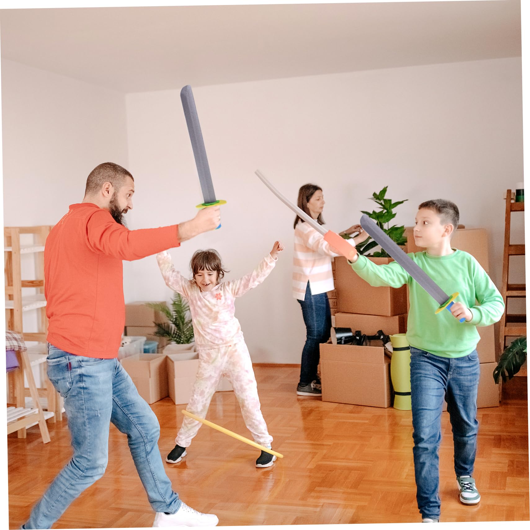 Espada de Espuma para niños de 6 uds., Cuchillos de Espuma EVA de 21 Pulgadas para niños y niñas, Espada de Juguete Suave Segura, 2 Estilos