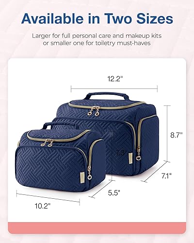 Miniatura 5 de BAGSMART Neceser de viaje para mujer, bolsa de cosméticos, organizador de maquillaje con asa, bolsa de viaje para artículos de tocador, accesorios