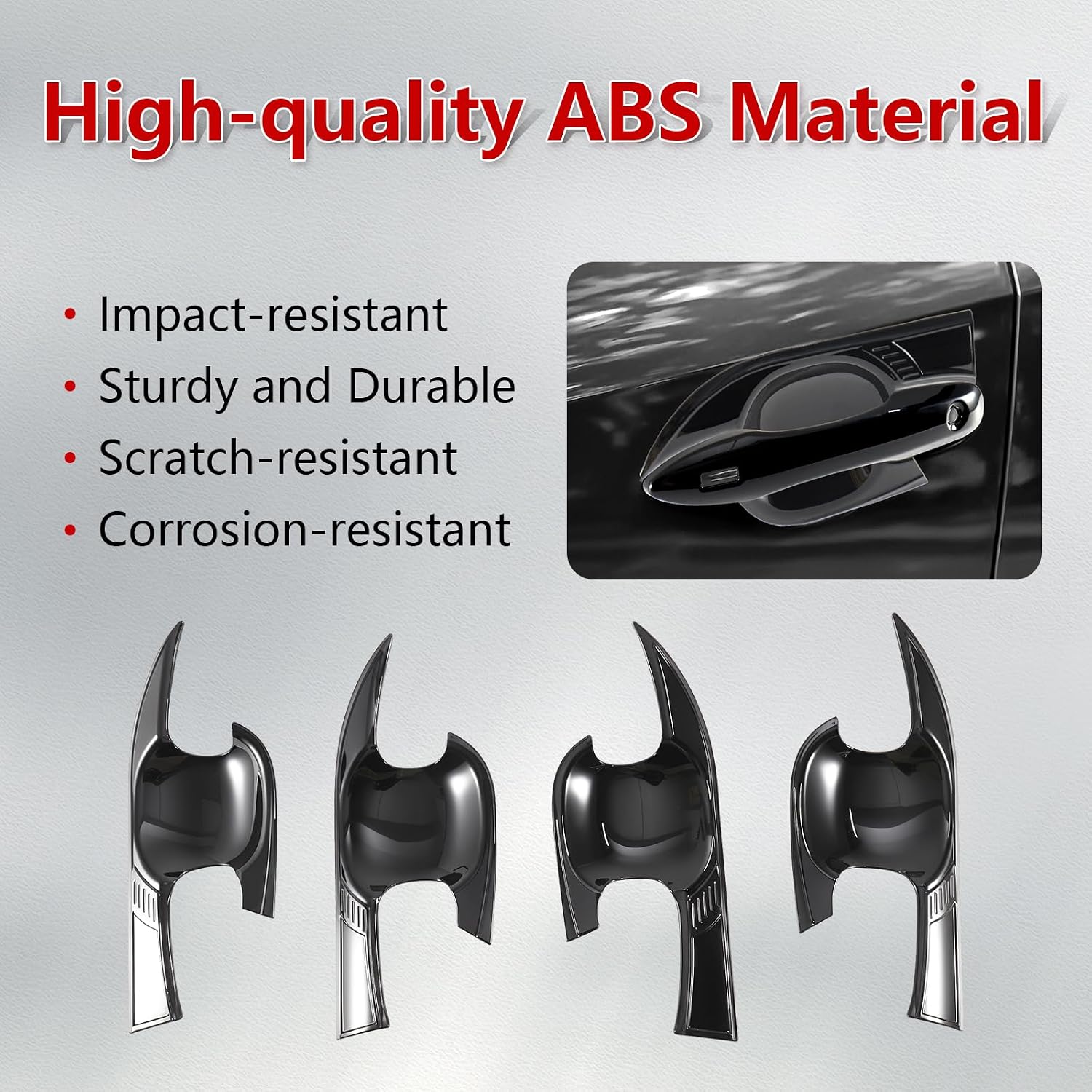 Exterior Door Handle Bowl Covers Compatible with Toyota Camry LE SE XLE XSE 2018-2026 ABS Glossy Black
