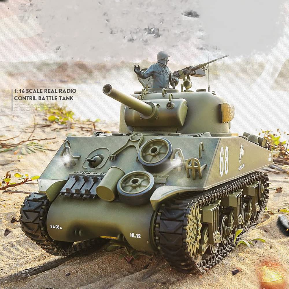 Zdalne sterowanie ciężki czołg M4A3 RC wojna bojowa pojazd wojskowy metalowa stalowa fala pudełko symulacja dymu strzelanie efekt dźwiękowy kolekcja model podstawowy (ulepszona wersja)