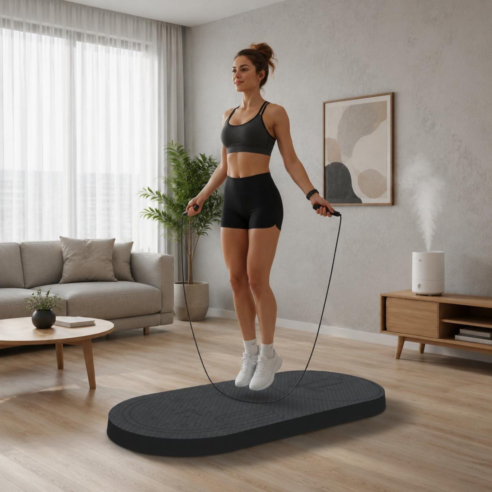 Dicke Sprungseil Matte Fitnessmatte Übungsmatte Trainingsmatte aus TPE mit 40mm Stoßdämpfung Griffige Struktur Leise Nutzung Schützt Gelenke für, Rosa