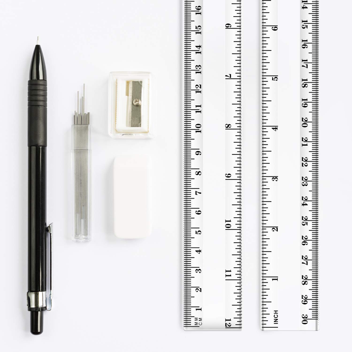 Chuangdi 20 Pcs 12 Inch Plastic Ruler Bulk for Classroom,Clear,Classic image 5