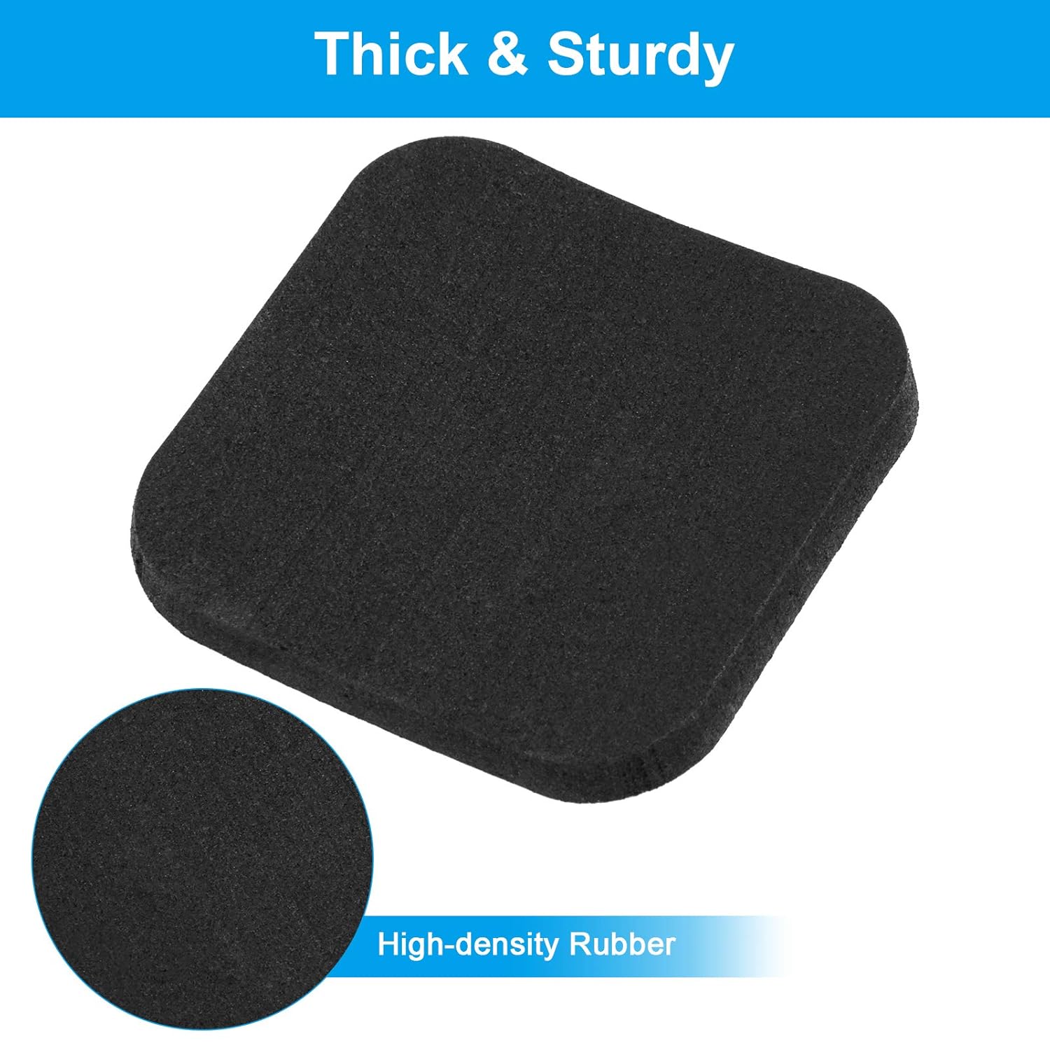 Coolrunner 4Pcs Treadmill Mats, High Density Equipment Pads Noise Reduction for Floor Protection, Washing Machine Pads, Anti Vibration Rubber mats for Stationery Bike, Rowing... - Image 3