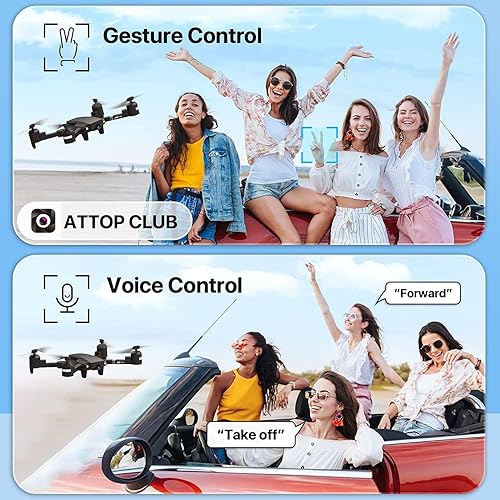 Miniatura 6 de Dron con cámara para adultos, ATTOP 1080P Live Video 120 Gran angular controlado por aplicación Drone con cámara para niños mayores de 8 años, apto