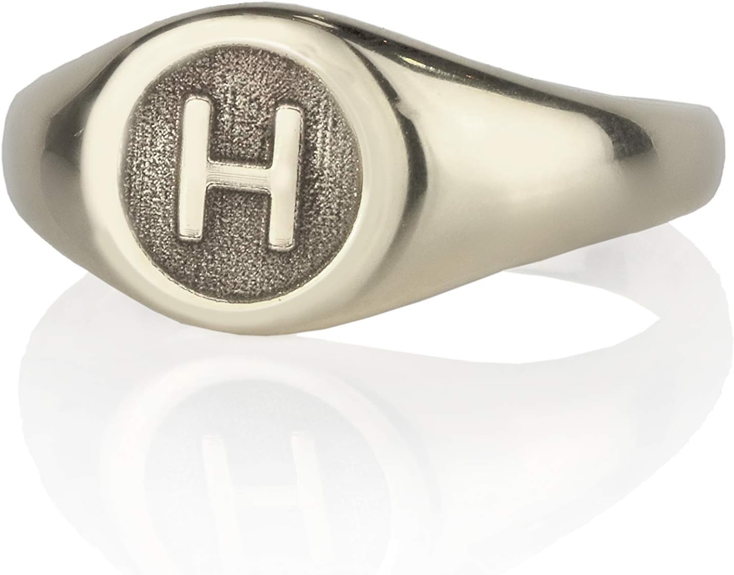 Classic Gold Initial Ring - 14k Signet Design - Layering, Stacking, Pinky & Promise Jewelry - Custom Unisex Handmade Ring - Choose Your Size