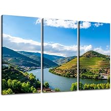 3 Piece Canvas Wall Art Prints Picture View Landscape Douro Vineyards Pinhao Portugal Framed Wall Painting Modern Artwork Poster Home Decor for Living Room Office Ready to Hang