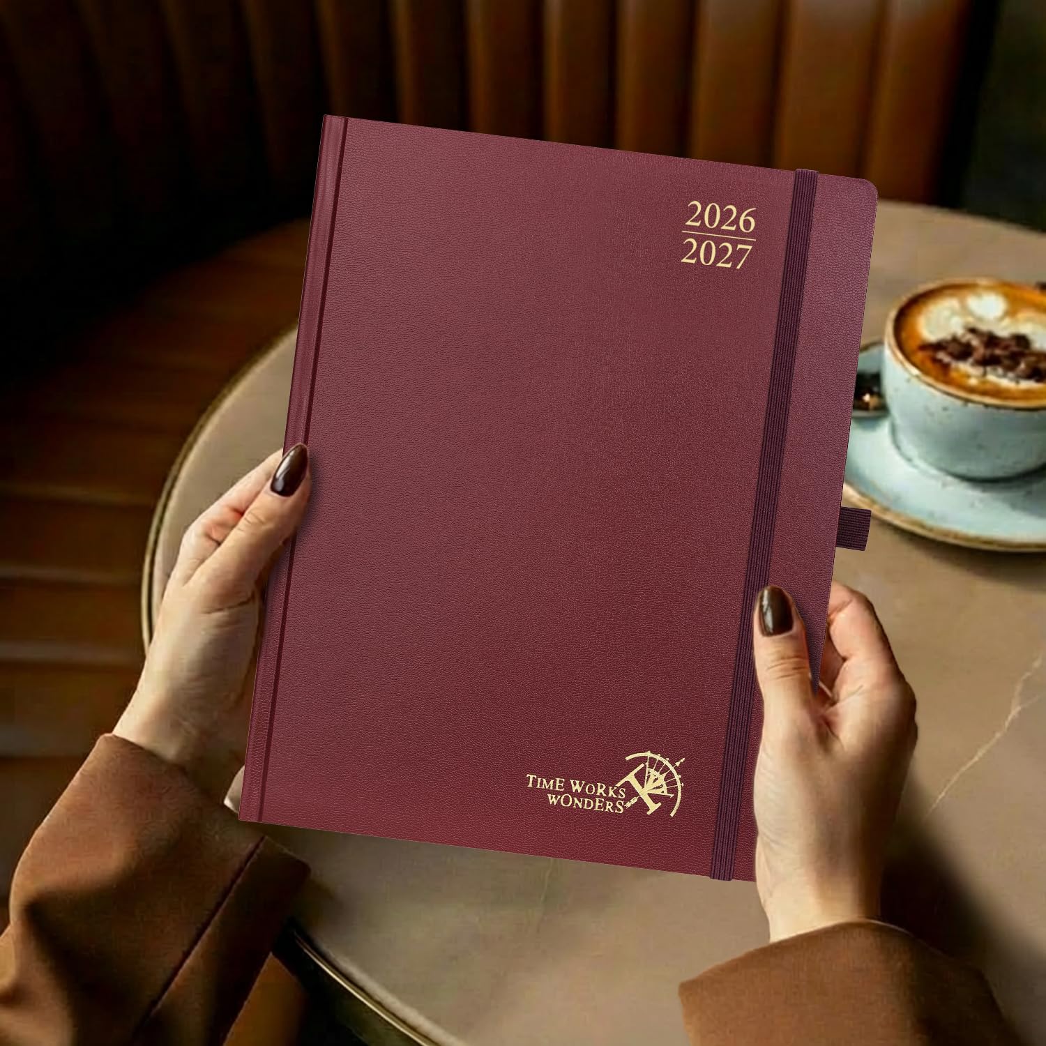 POPRUN Agenda accademica 2026-2027, formato grande, 21,6 x 26,7 cm, calendario settimanale e mensile, da luglio 2026 a giugno 2027, quaderno per appuntamenti con copertina rigida con layout verticale