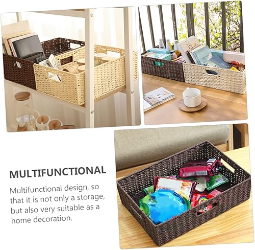 Miniatura 9 de STOBAZA Cestas de ratán elegantes cajas de almacenamiento multiusos para lavandería Productos de belleza Organización del hogar