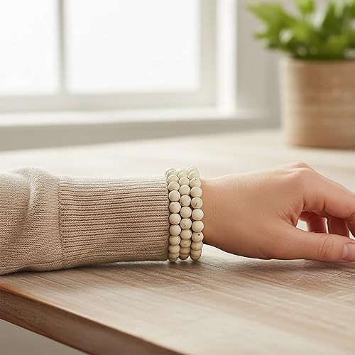 Vista 7 de Bling Jewelry Juego de 3 pulseras elásticas unisex apilables con cuentas redondas de 0.315 pulgadas para mujeres, adolescentes y hombres, multihebra