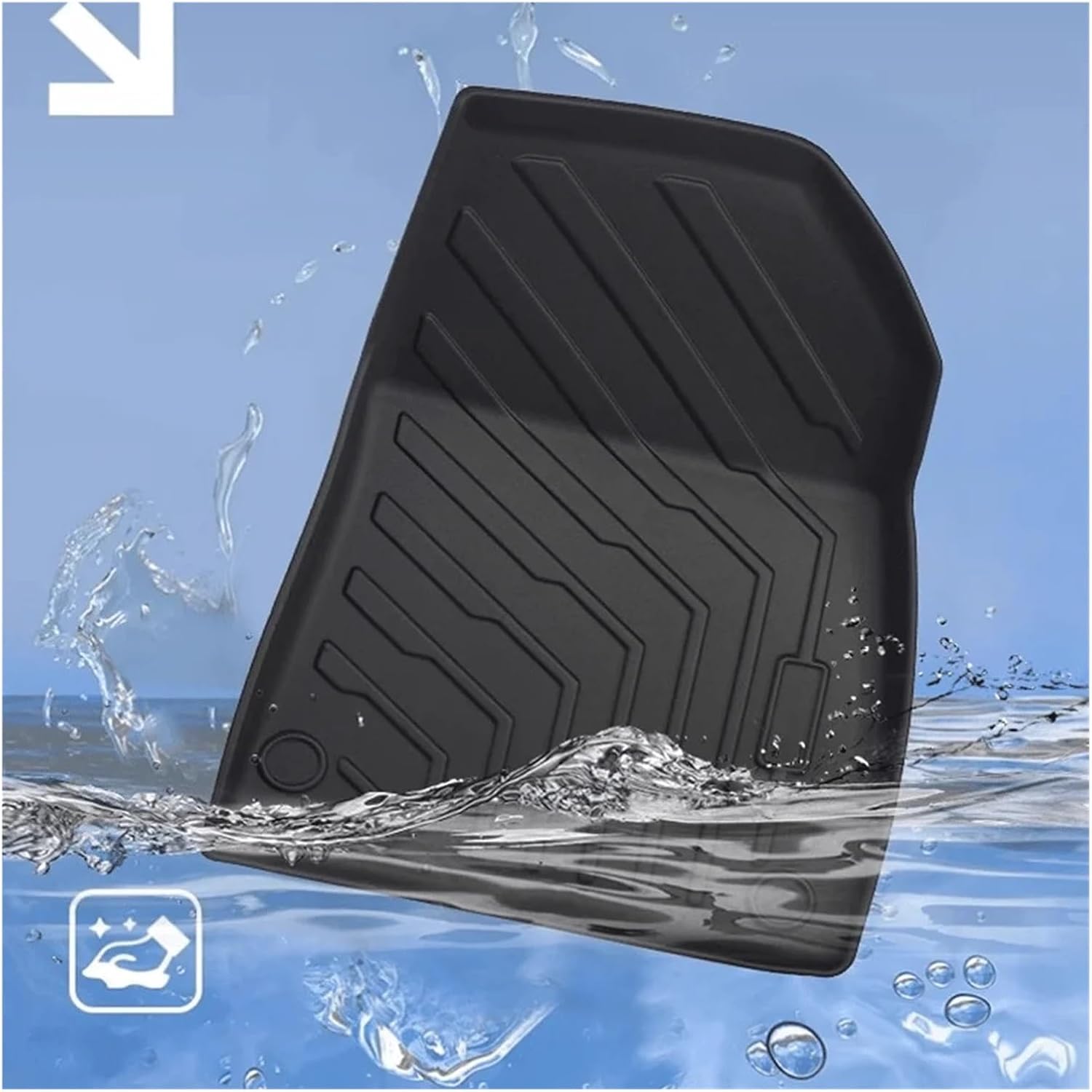 Compatible with Zeekr 001 2024 2025 Car Floor Mats & Cargo Liner, TPE 3D Foot Mat Waterproof Trunk Mats and Backrest Mats LHD(3pcs LHD)