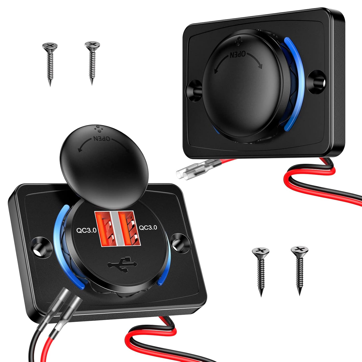 ELECTOP RV USB Outlet 12V Wall Mount(2 Pack), Quick Charge