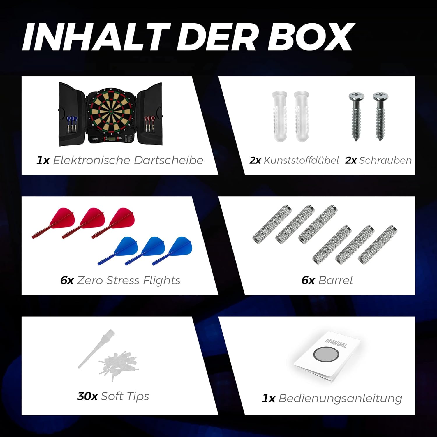 KOTO Classic : Jeu de Fléchettes Électronique + 6 Fléchettes
